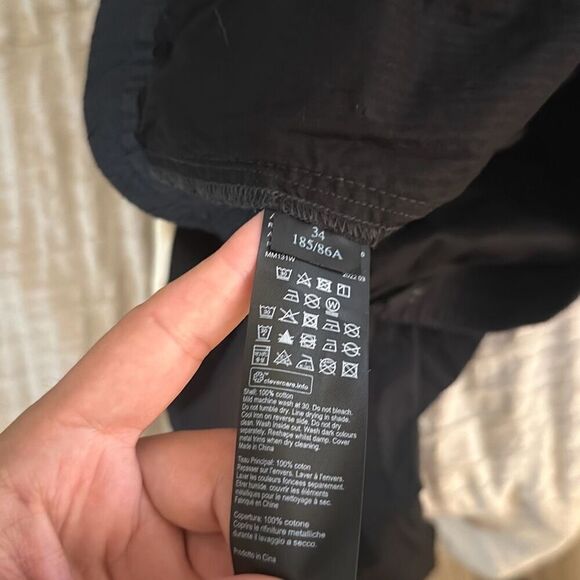 NWT All Saints‎ Mens Black Wide Tapered Fit Elastic Waist Pismo Trouser Size 34 - Picture 13 of 13